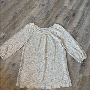 Susan Graver Cream Lace Dress